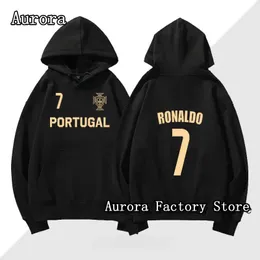 Spring Autumn Men Portugal Hoodie Fashion Trend Clothing Casual Hooded Tops Solid Color Streetwear Male Number 7 Print Pullover 240201