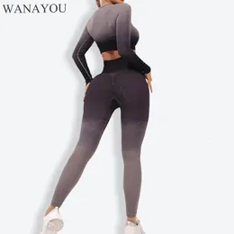 WANAYOU 2PC Seamless Workout Sets Yoga Sportswear Tracksuit Leggings Stretch Sports Bra Fitness Suits 240118