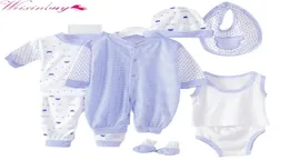 8PCS Neugeborenen Baby Kleidung Set Trainingsanzug Kleinkind Jungen Kleidung Kinder Tuch Anzug Neue Geboren Kleinkind Mädchen Jungen baby kleidung sets 210428762197