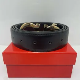 مع Box 2023 Belts Mens Desinger Belt Leather Fashion Womens Belt Women Women عالية الجودة 3.4 سم مع Red Feragamo AWU5