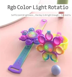 Kids Boys Girls LED Spinners Sensory Push s Bubble Bracelets Bangle Anti Anxiety Bracelets Wristband Hallo1330662