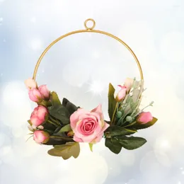 Декоративные цветы, искусственная гирлянда из роз, подвесной утюг на Рождество, домашний торговый центр El (круглый узор)