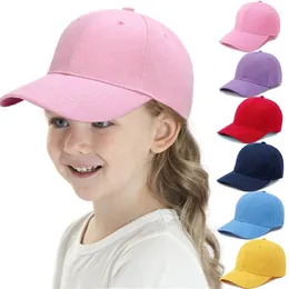 Ball Caps Fashion Candy Color Kids Baseball Cap Sun Protection Boy Girls Hat Adjustable Travel Children Baby Summer