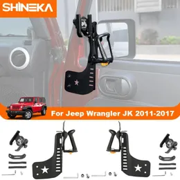 İç Aksesuarlar Shineka Araba Ön Kapı Yan Su Kupası Braket İçecekler Jeep Wrangler için Telefon Tutucu JK 2011-2024