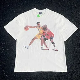 Мужские футболки мужские Saint Michael Cho Star Kobes потертые винтажные модные футболки с короткими рукавами в американском стиле