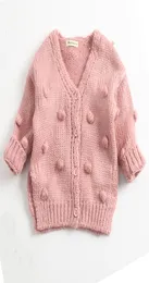 Mode Autumn 2020 Baby Stick Cardigan Online Shopping Deep V Neck Cardigan 3 Color Cotton Long Sleeve Girls Cardigan Sweaters 1809142707