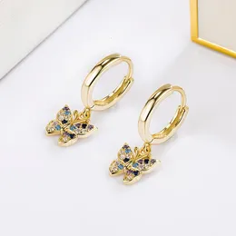 Ohrring aus 100 % 14 Karat Gold mit natürlichem Diamant für Damen, Aros Mujer Oreja, reiner Edelsteinschmuck für Damen, 240125