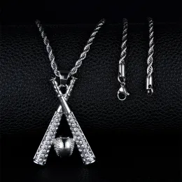 Коллекционная подвеска Iced Out, ожерелье с бейсбольной битой и бейсбольными битами, ювелирные изделия в стиле хип-хоп для мужчин и женщин