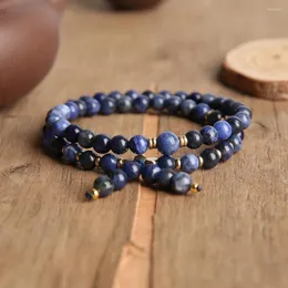 Strang OAIITE 6mm hochwertiges natürliches Bluegrain-Armband Meditation Heilung Reiki Energiestein Perlen elastisch Männer Frauen
