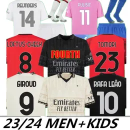 23 24 Giroud Pulisic Adult Soccer Jerseys 2023 2024 Milans Rebic Theo Reijnders Kessie de Ketelaere Rafa Leao Football Shirts Player Män Kit Kit Uniformi 16-4xl