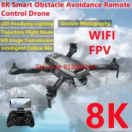 Дроны 8K Двойная HD-камера Wi-Fi FPV RC Drone 360 Roll Умное избегание препятствий Траектория полета Режим без головы Пульт дистанционного управления Квадрокоптер YQ240213