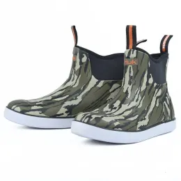 Andra skor regn stövlar kvinnor regn stövlar ljus tränare fiske stövlar män grön regn fotled stövlar kamouflage casual skor pvc hög topp sneakers