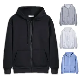 Snygg hoodie -kappa casual hooded dragkedja fickor elastiska manschett män höst höstjacka varm 240125