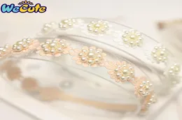 Wecute Koreanische Kinder Mädchen Haarschmuck Säugling Neugeborenes Baby Haarband Spitze Perle Vollmond Prinzessin Geburtstagsgeschenke Kopfschmuck6819525