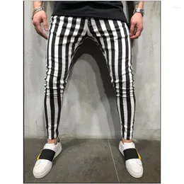 Männer Hosen Herren Schwarz Weiß Gestreift Casual Y2K Herbst Fashion Jogger Jogginghose Männer Track Mann Hosen Pantalones Hombre