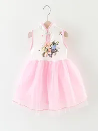 Baby Girl Summer Dress 2017 Fashion Chinese Style Cute Print Flower Kids Dresses for Girls Clothes Infant 13 Year Birthday Party 7227022