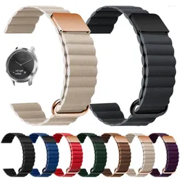 시계 밴드 20 Garmin Vivoactive를위한 22mm 마그네틱 가죽 손목 스트랩 3 4 HR Watchband SQ Active Move Venu 2 Plus Bracelet Band