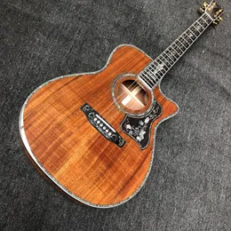 Akustisk gitarr 41 tum 6stringar alla koa trä rostewood fingerboard true abalone inlay support anpassning freeshippings