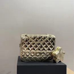 Tasarımcı Çanta Lüks Bag CC İkili Yıldız Zinciri Mini Çanak Çantası Messenger Çanta Kadın Omuz Çantası Kaliteli Deri Deri Ceket Boya Diad Altın Gümüş