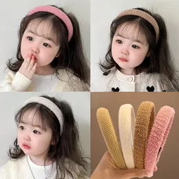 Saç Aksesuarları 2024 Kızlar Peluş Moda Düz Renk Saç Bandı Haval Kids Basit Broadside Head Band Lady Saç Bantları Kadın