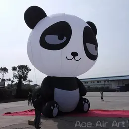 atacado Ambiental Oxford 3m de altura inflável grande cabeça panda bonito panda modelo animal desenho animado para evento ao ar livre festa exposição feita por 001