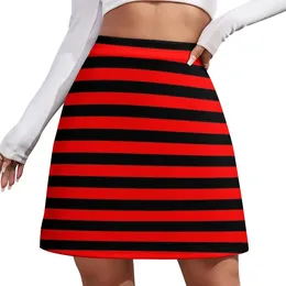 Юбки Devil, красно-черные, горизонтальные полоски, мини-юбка, женская одежда, поступление 2024 года, наряд для ночного клуба