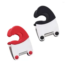 Piastre da 2 pcs clip porta in acciaio inossidabile porta cucchiaio antimallota con impugnatura a silicone a pinza fissa gadget da cucina (colori misti)