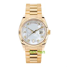Brand World Luxury Watch Watch Watch Watch 36 mm Mother of Pearl Diamond Index Dial Brand Nowy automatyczny eta cal.3255 Oglądaj 2-letnią gwarancję zegarki męskie