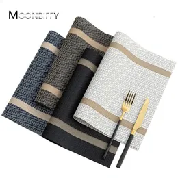 Yemek Masası Mat Narenler için 24 PVC Placemat Seti Aksesuarlar Kupa Şarap Dekoratif Placemats 240127