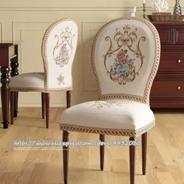 Capa de cadeira europeia de luxo elástica, costas redondas, capa de cadeira de jantar, casa, sala de jantar, decoração universal para casa 240124
