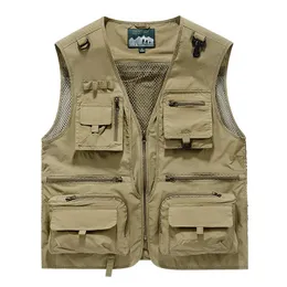 2023 Spring Autumn Mesh Quick Dry Mens Vest Leisure Outdoor Multipocket Fishing Fashion Prospher 240202