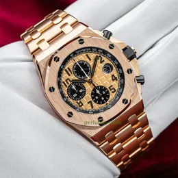 Relógio de luxo mundial da marca Melhor versão Diver Chronograph 26470OR 18kt Rose Gold Brick MINT Relógio automático ETA Cal com 2 anos de garantia RELÓGIOS MENS sem caixa