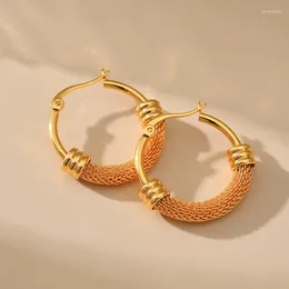 Hoop Earrings 18K Gold Plating Nets Shape Circle Party Gifts Geometric Women Trend Fashion Jewelry Exquisite Unique Luxury RG0171