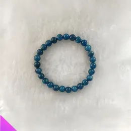 Link Bracelets Stone Beads Bracelet Faith Natural Energy Apatite Elastic Pulse Men And Women Fashion Round Bead Gift