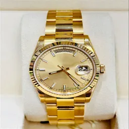 العلامة التجارية World Luxury Watch Best Version Watch يوم 118238 36mm 18k Gold Gold Watch New Old Stock Automatic Eta Cal. 2836 شاهد ساعات رجال لمدة عامين