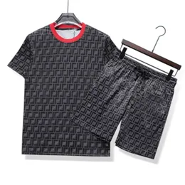 Summer Mens Tracksuits Luxury Designe Two-Piece Sports Suit Classic F Letter Printing Short Sleeve Sportswear Sportwear Cotton Jogging Dräkt Casual Wear