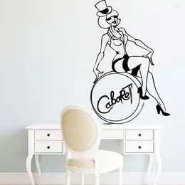 Väggklistermärken släpp Cabaret Art Decal PVC Material för barnrummet levande heminredning avtagbara dekaler