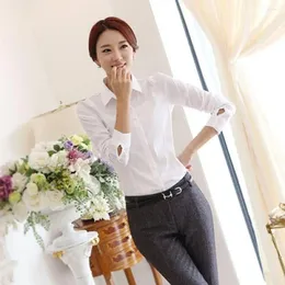 Women's Blouses Women Shirts Fashion Office Lady OL Shirt Working Business Nursing Career Top White Solid Blouse Camisas Mujer