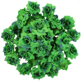 Decorative Flowers Flower Flannelette Stapelia Artificial For Home Wedding Party 50pcs 4 Dark Green