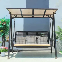 Camp Furniture Lazy Swing Courtyard Garden Balcony Outdoor Rainproof Solar Cast Aluminum Hanging Chair Double Rocking Internet Famo