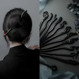 Grampos de cabelo aishg retro pinos mulheres varas de madeira natural pauzinho em forma de hairpin clássico étnico menina acessórios jóias
