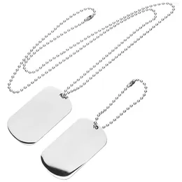 Hundhalsar badge halsband dogtags halsband kedja för män män rostfritt stål silverhänge