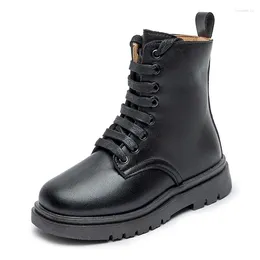 Boots Girls 2024 Winter Children Shoes Performance High Tube Tide School PU Leather Waterproof