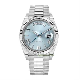 Brand World Luxury Watch En İyi Versiyon Black Blue Roman Sayıları Dial Platinum 228236 Otomatik Eta Cal.3255 İzle 2 Yıllık Garanti Erkek Saatler