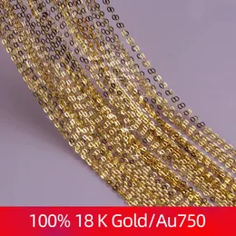 XF800 Genuine 18k Gold Necklace Fine Jewlery Real Au750 White Yellow Gold Chain Wedding Party Gift Romantic For women Girl D206 240123