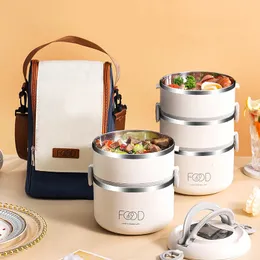 Bento-Lunchbox, japanische mehrschichtige Edelstahl-Bento-Box, Lebensmittelbehälter, Aufbewahrung, tragbare Thermoskanne, für Kinder, Bento-Box 240118