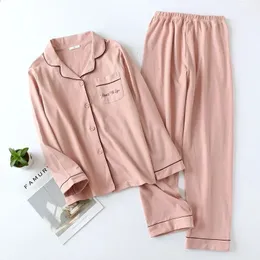 Women Cotton Pajamas Set for Autumn and Winter Long Sleeve Trousers Multi Colors Thickening Homewear Suit 240201