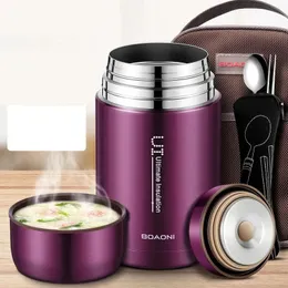 800ml/1000ml Food Thermal Jar Vacuum Insulated Soup Thermos Containers 316 Stainless Steel Lunch Box with Folding Lunch Box 240118