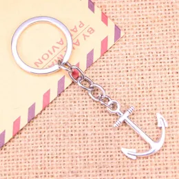 Keychains 20pcs Fashion Keychain 31x25mm Anchor Sea Pendants DIY Men Jewelry Car Key Chain Ring Holder Souvenir For Gift