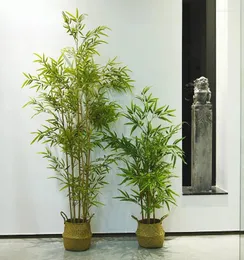 Decorative Flowers Simulated Fine Bamboo With Basin Viridiplantae Indoor And Outdoor Partition Screen False Landscaping Decoration